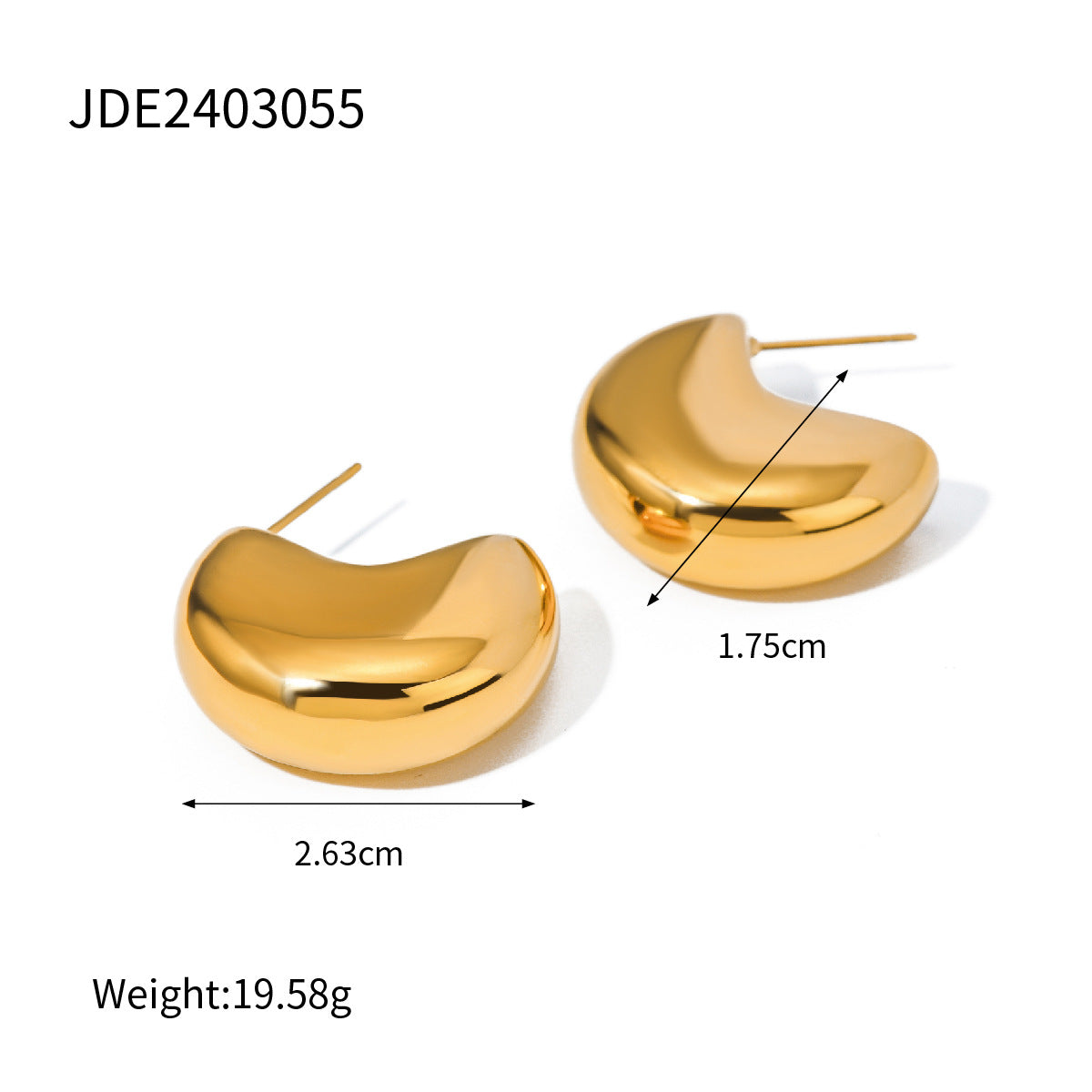 Polished Half Moon Earrings