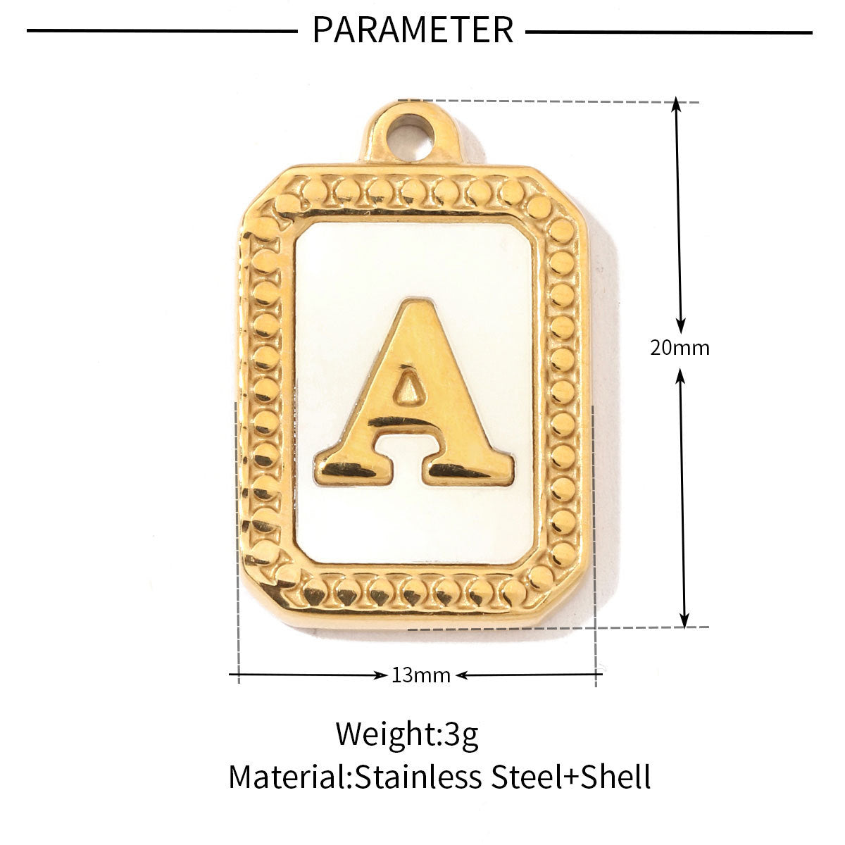 Type retro shell letter titanium steel pendant