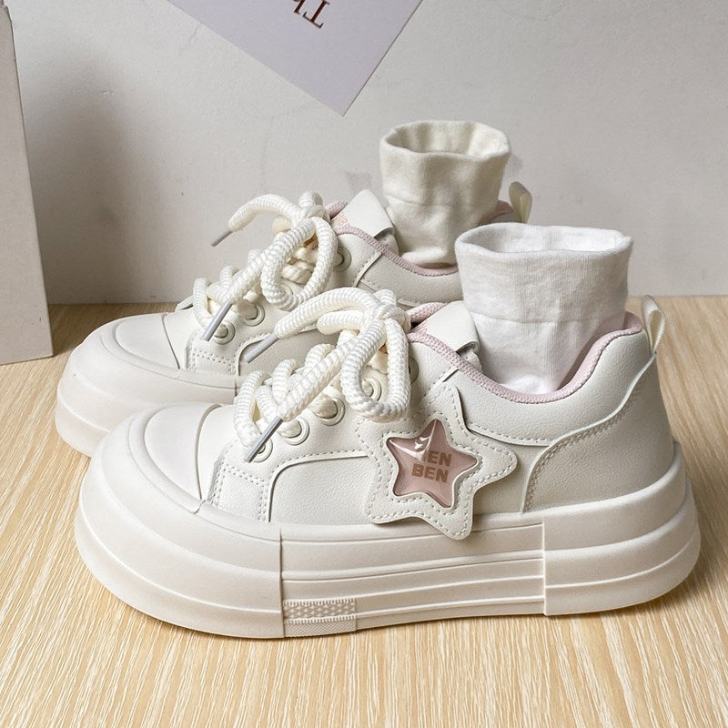 Summer breathable all-match casual women's soft-soled white shoes