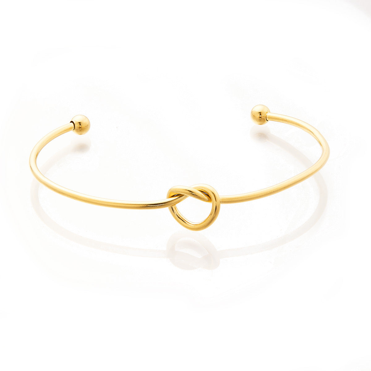 18K Gold-Plated Open-Knot Titanium Steel Bracelet — Personalized European Style