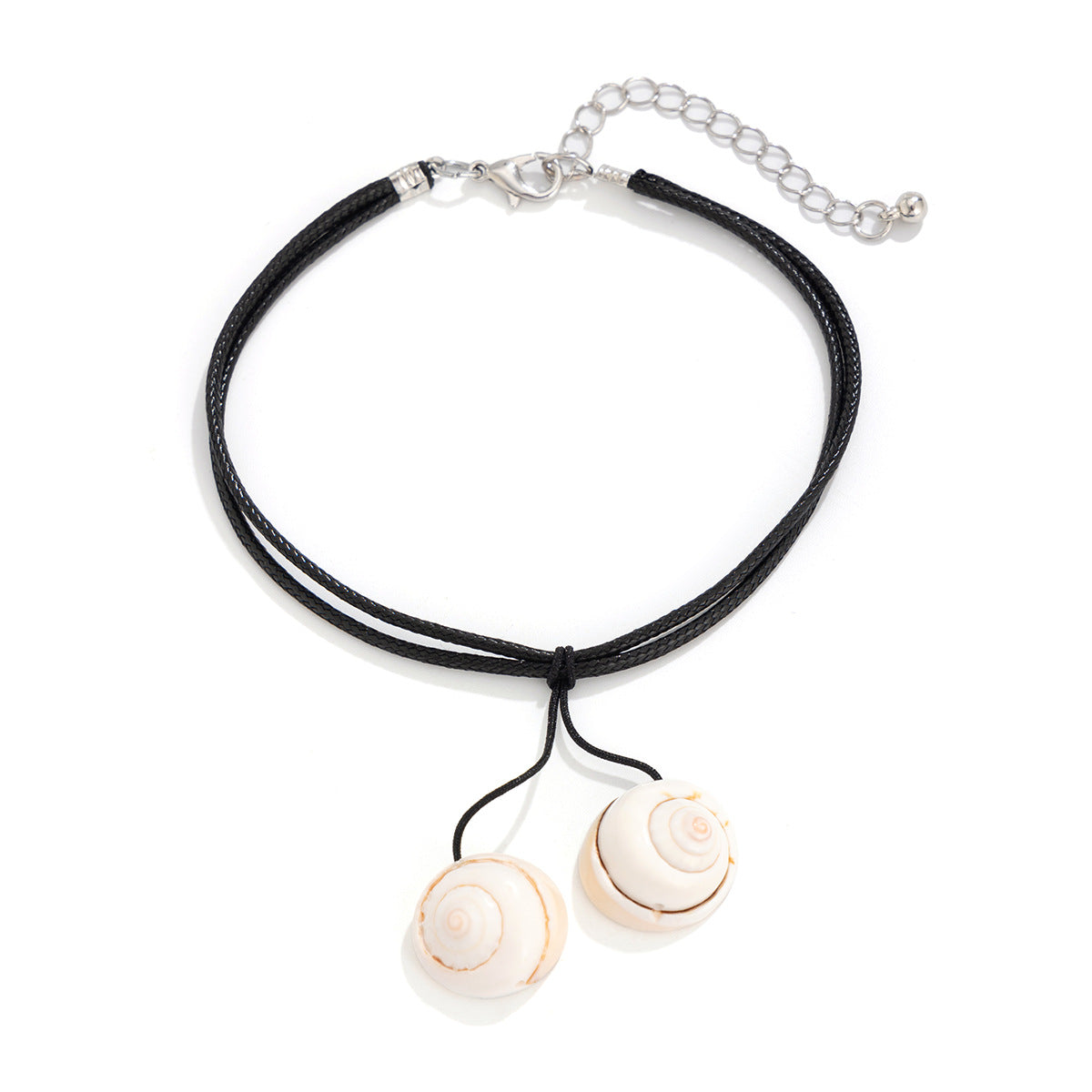 Vacation conch shell fringed necklace