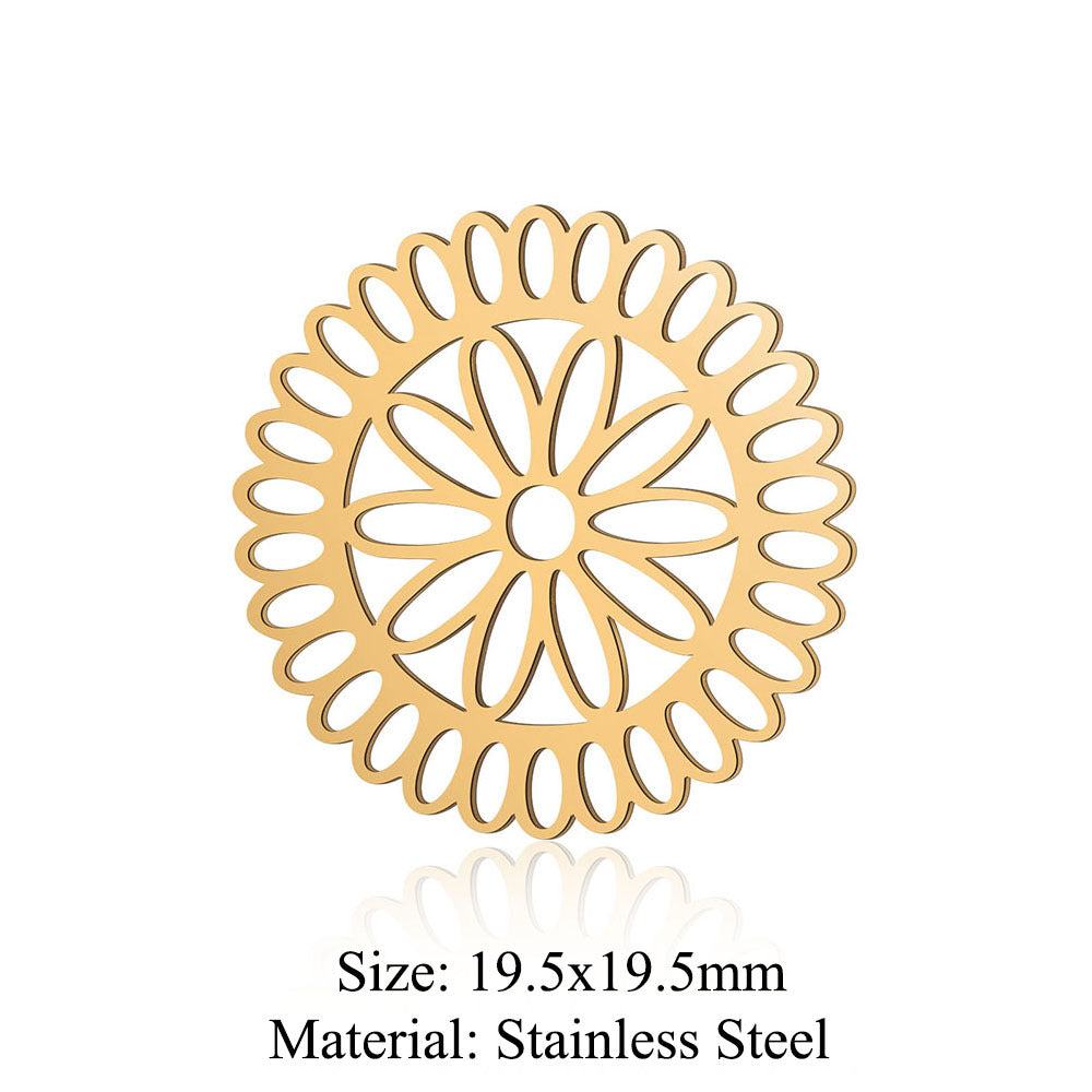 5pcs/pack of ginkgo biloba titanium steel pendant