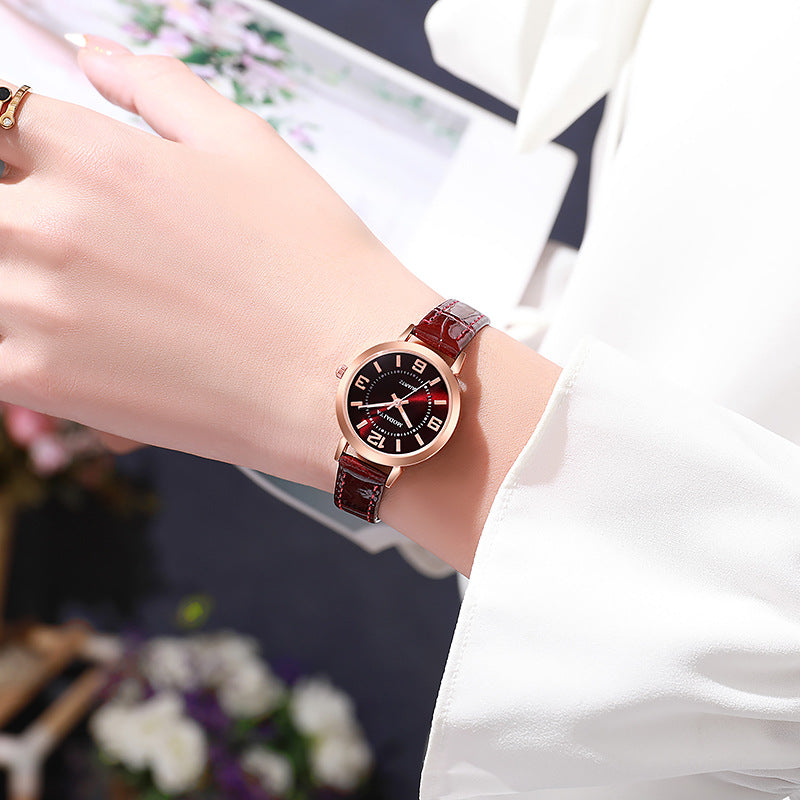Reloj minimalista luminoso popular para mujer con transmisión en vivo