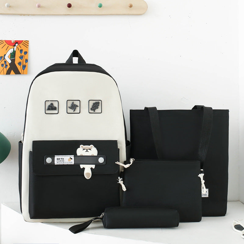 Student books, casual 4-piece backpack