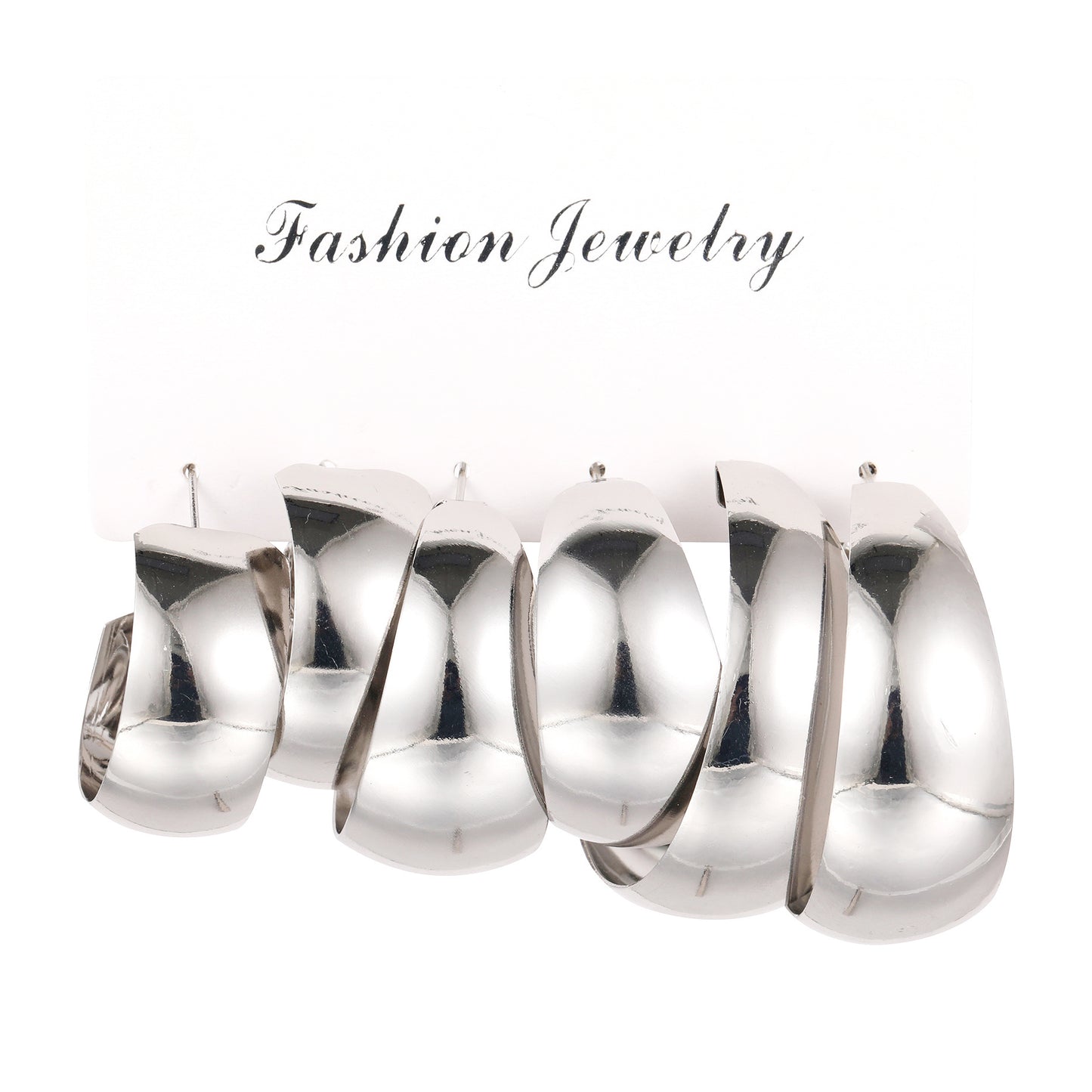 Gold C-Shaped Hoop Earring Set