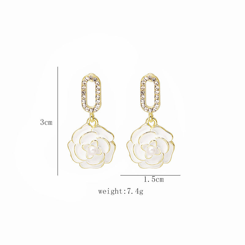 Pearl Camellia Earrings