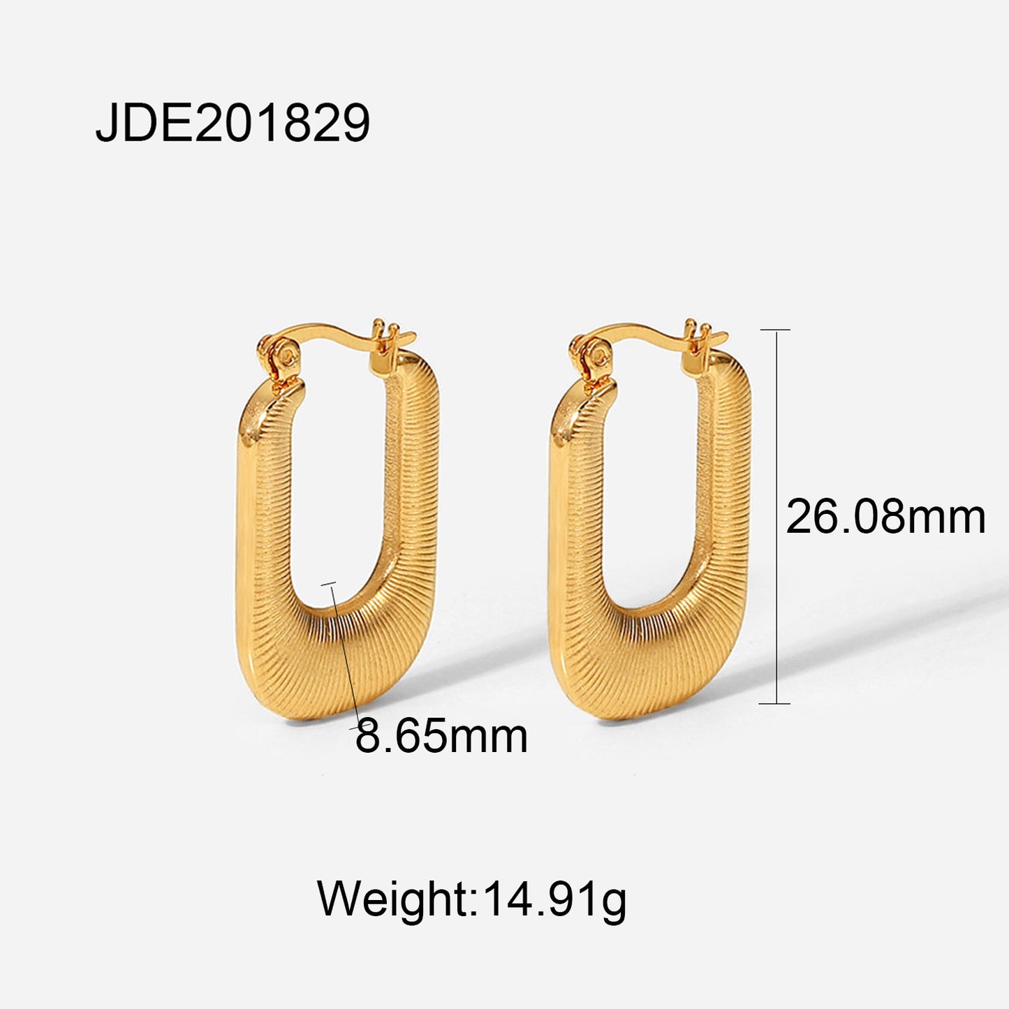 Threaded U-shaped earrings