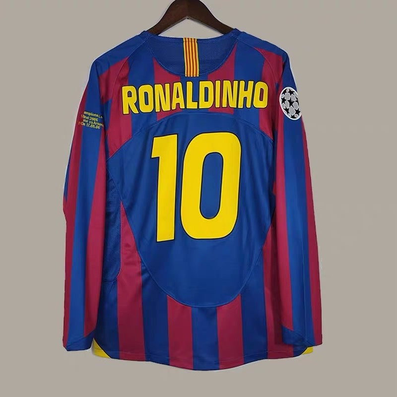 05-06 Barça Local UCL 30 Messi 10 Ronaldinho Camiseta