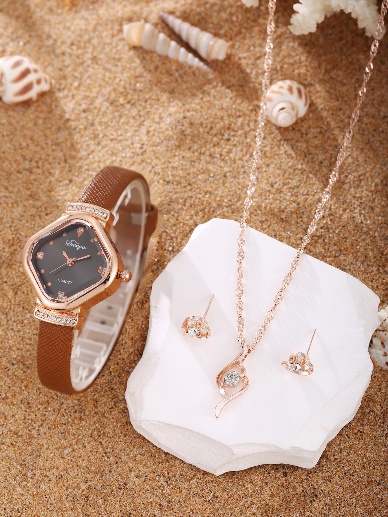 Watch Pearl Bracelet Tulip Star Moon Jewelry Set