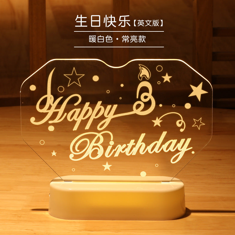 Happy Birthday LED Light Sign Luminous Letter Light