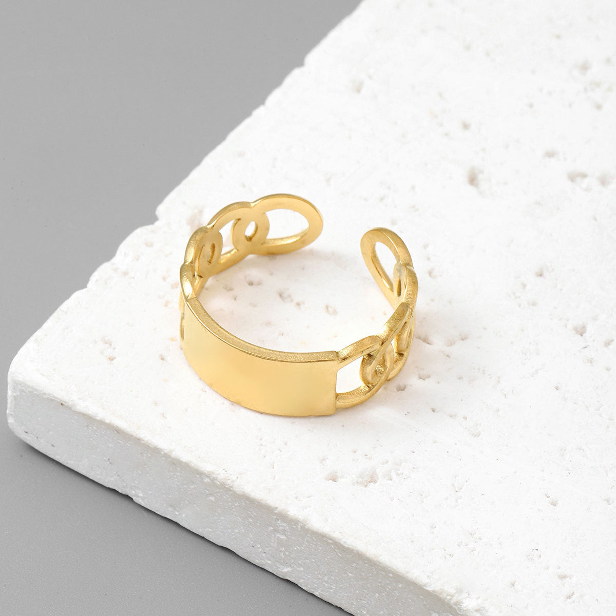 Qizhu Leaf Life Tree Titanium Steel Ring