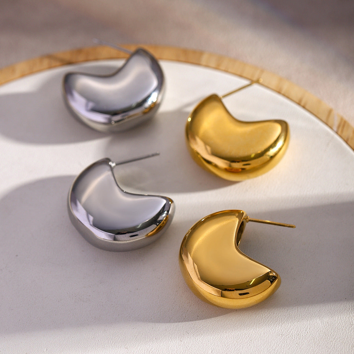 Polished Half Moon Earrings