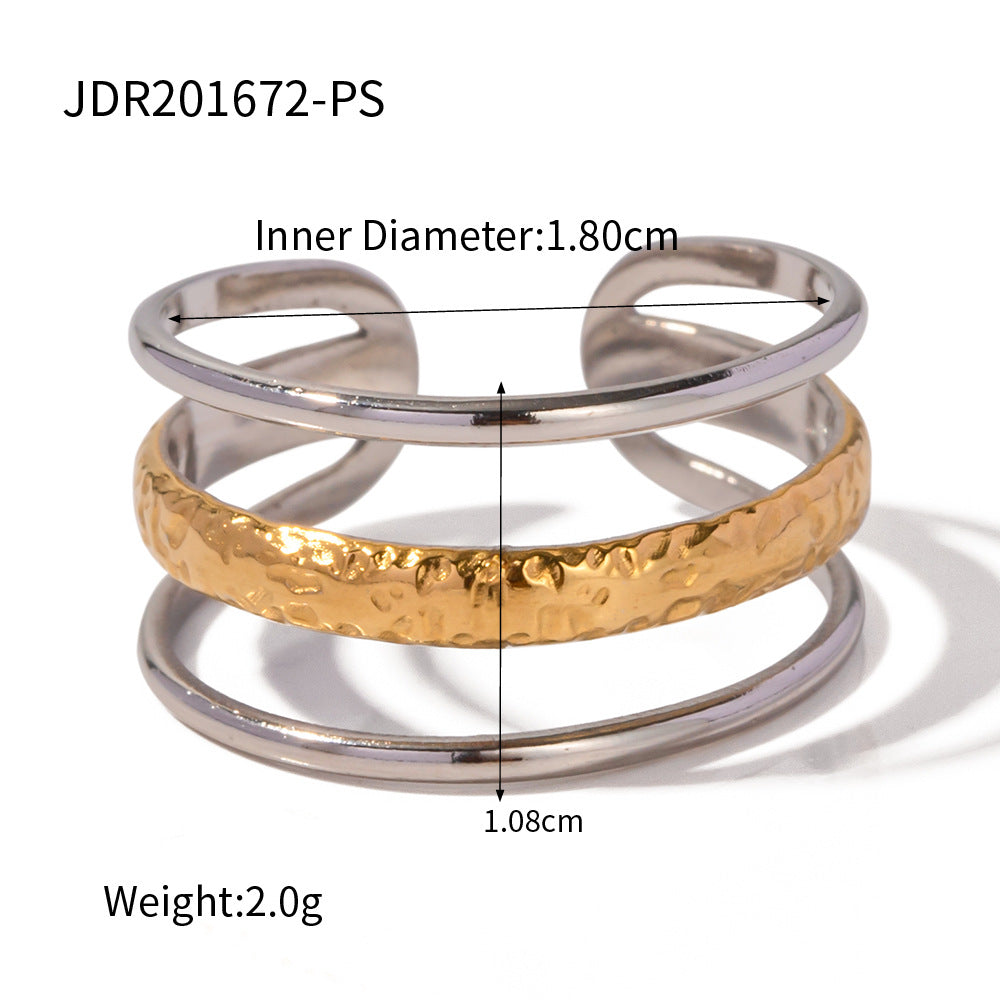 Three-layer open ring