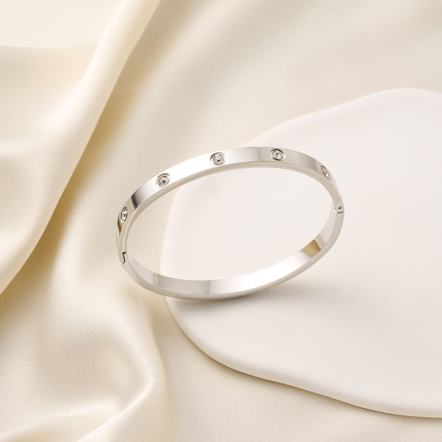 Stainless Steel Ten Diamond Bracelet