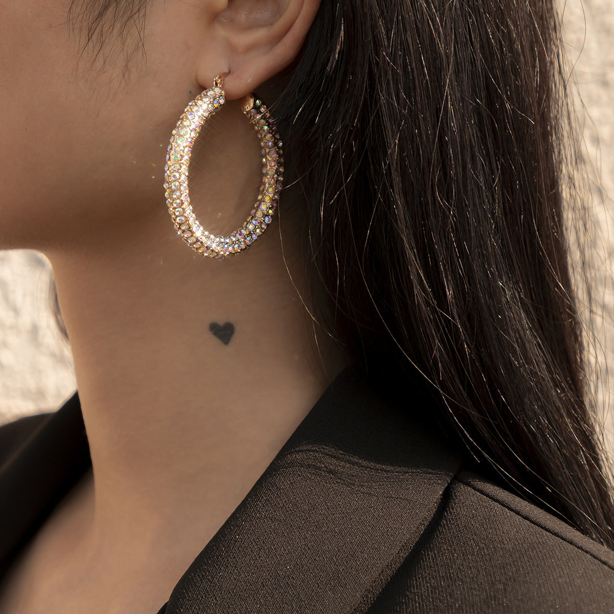 Pendientes vintage con forma de botón