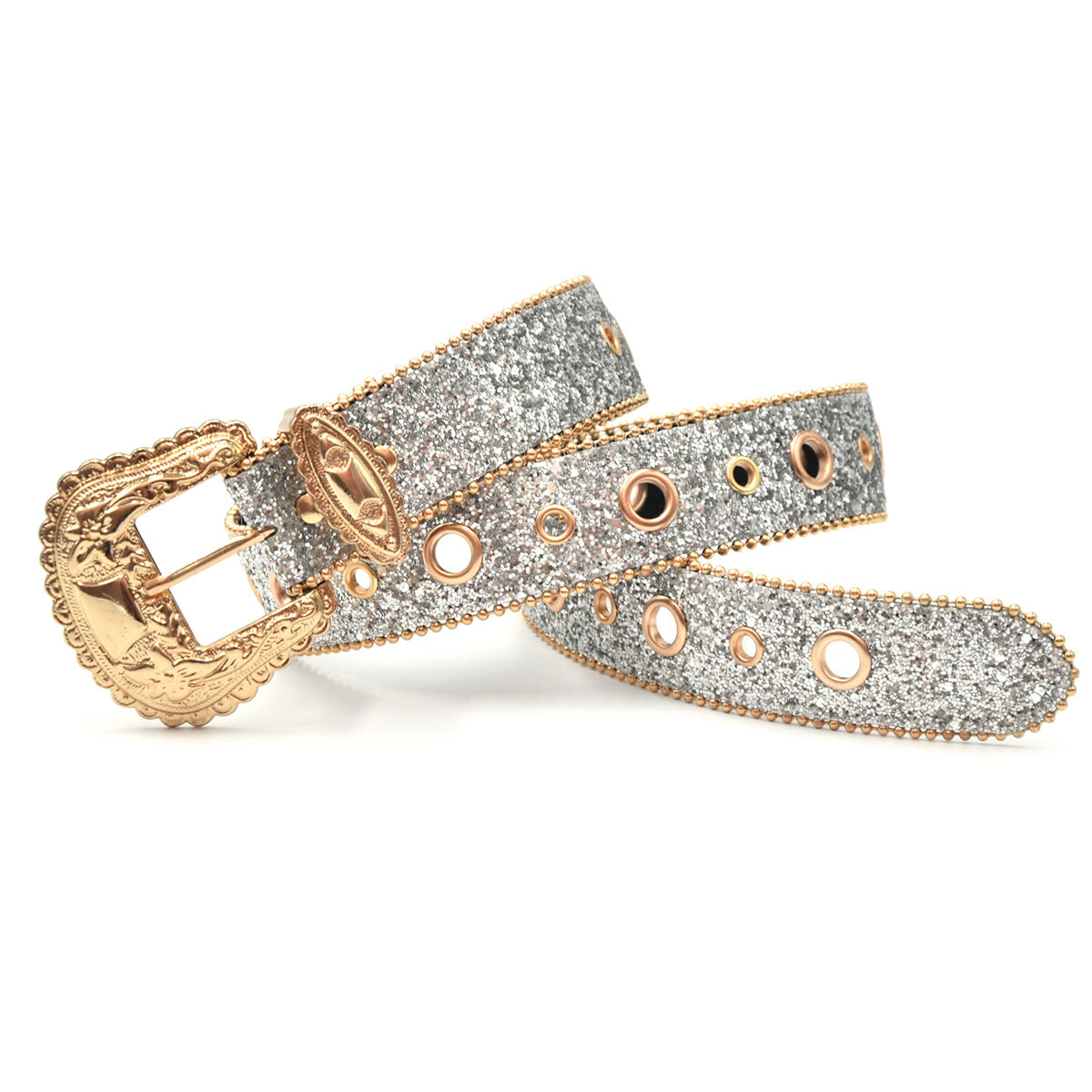 Rhinestone belt female ins design sense