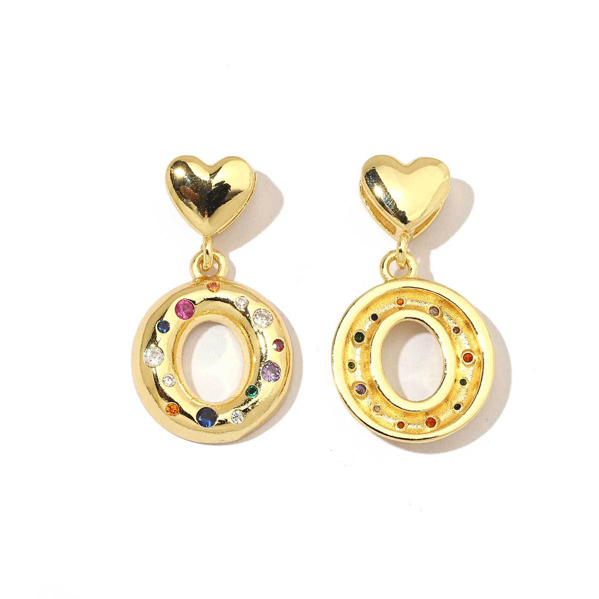 18K real gold copper zircon love letter necklace pendant.