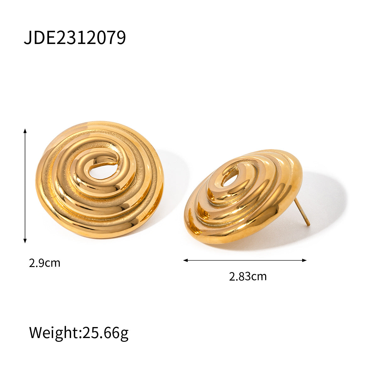 Threaded Hoop Disc Earrings