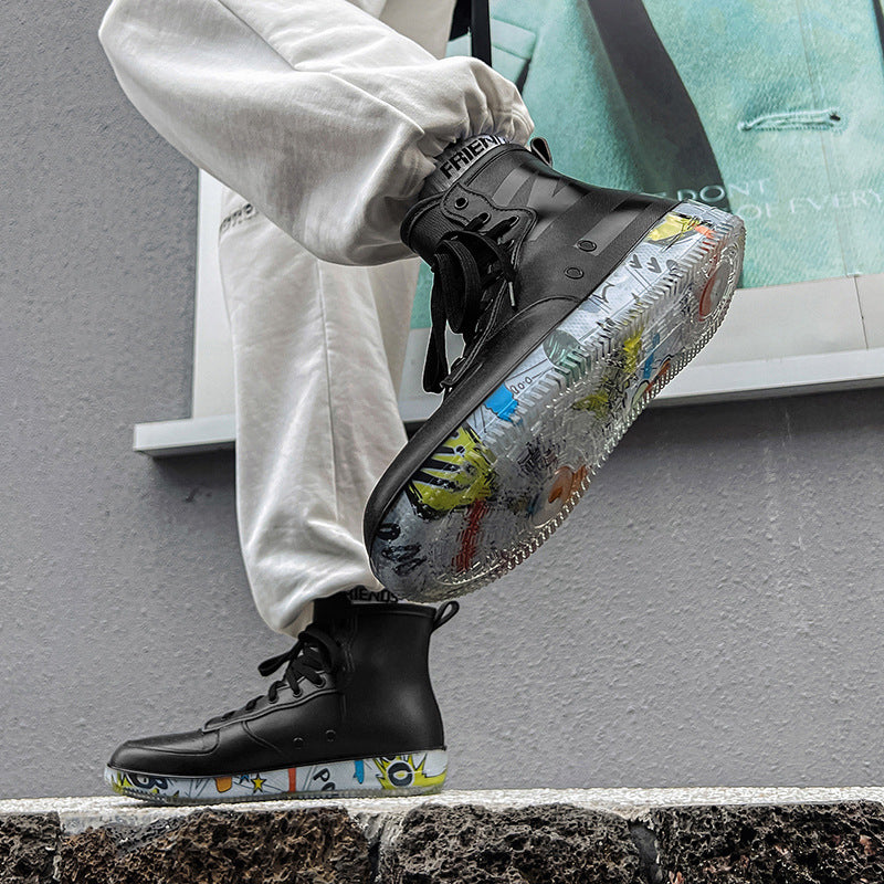 Rain boots couple versatile waterproof glue shoes