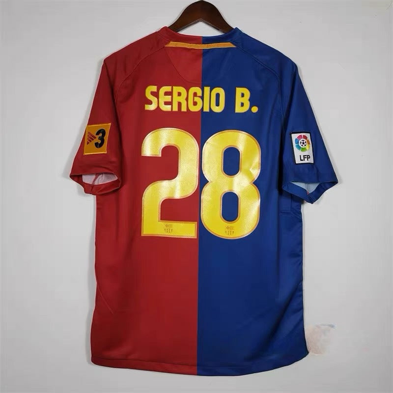 08-09 Barça 10 Messi Eto'o 14 Henry Xavi Iniesta Camiseta retro local/visitante