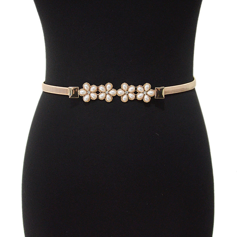 Plum blossom rhinestone chain waist chain