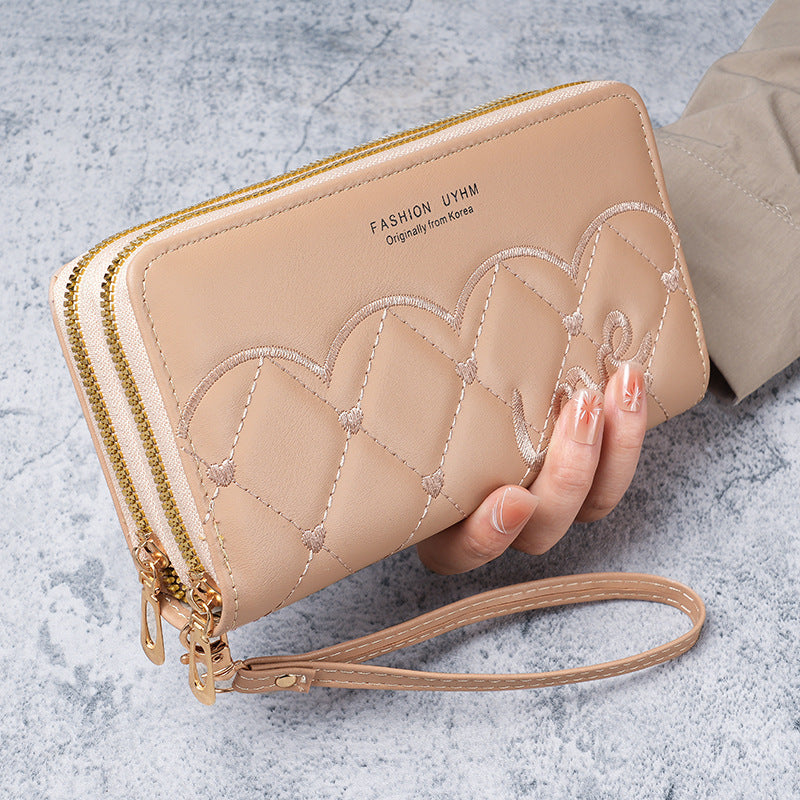 Embroidery thread wallet women's fashion