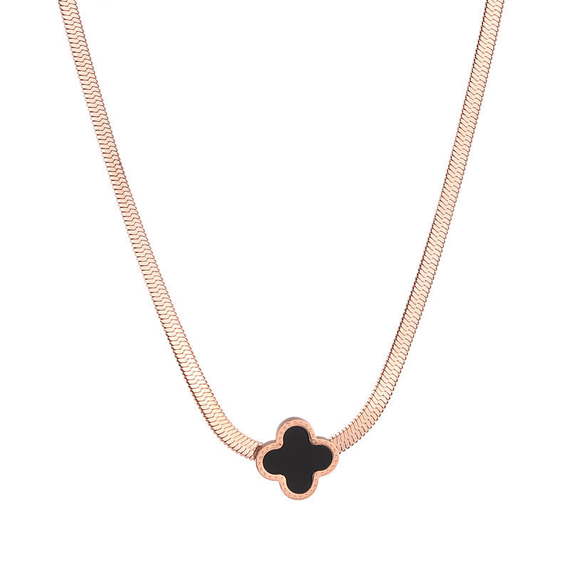 Roman numeral titanium steel necklace