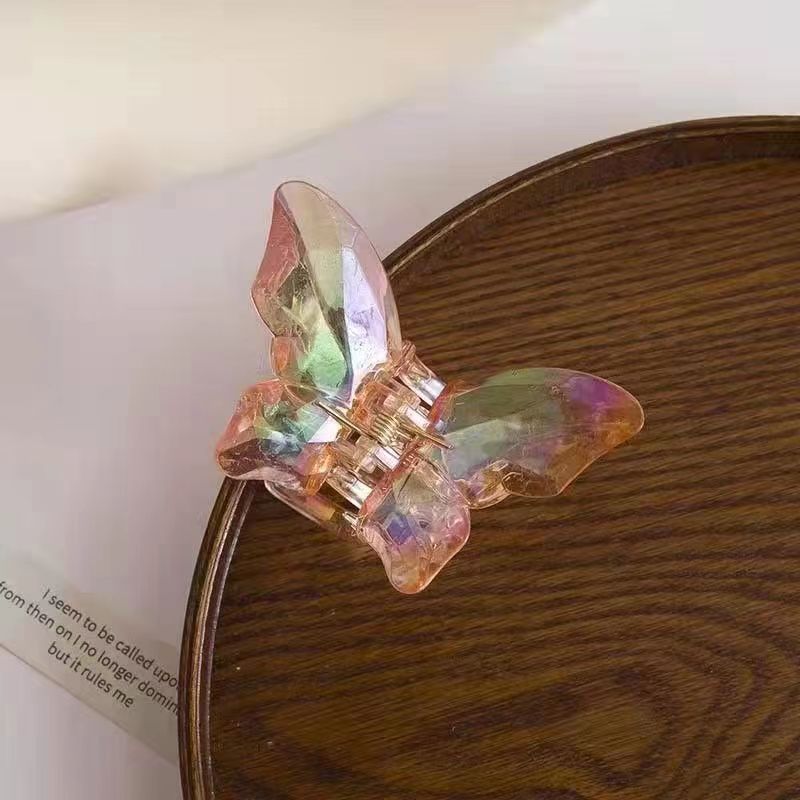 Grab clip butterfly ice crystal transparent