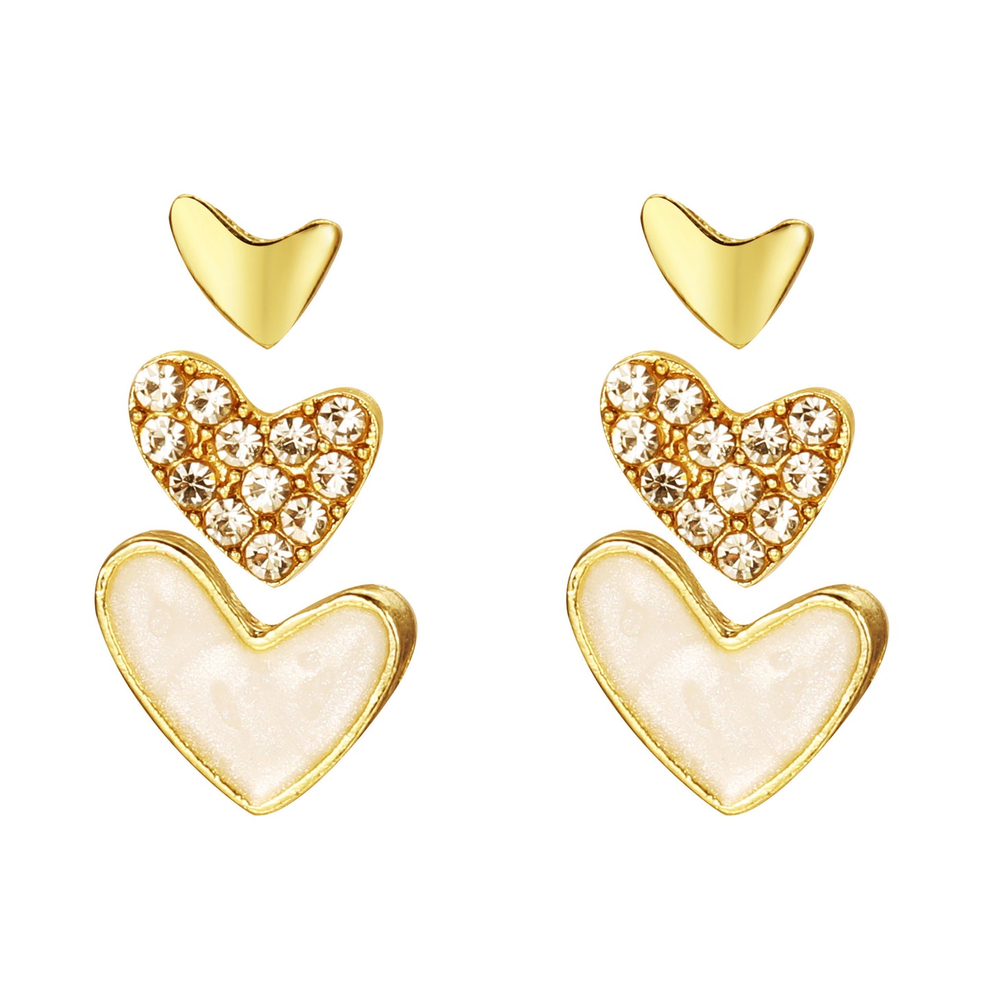 Pendientes de corazón blanco