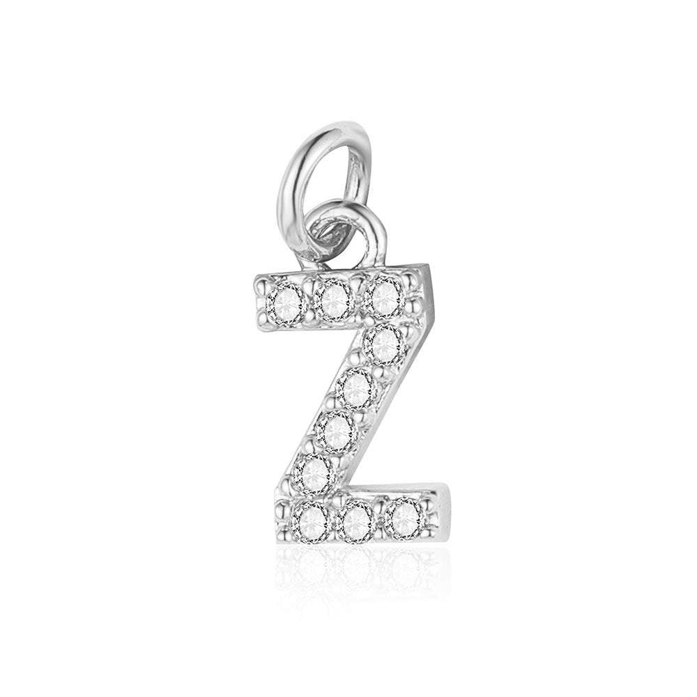 26 English letters copper zircon pendant DIY