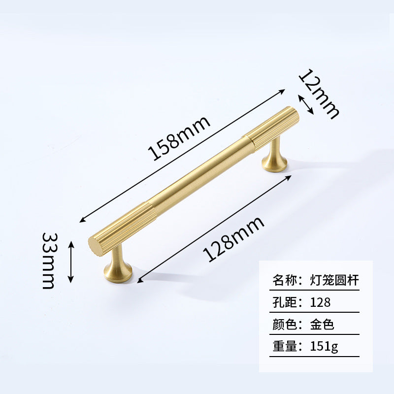 Solid brass cabinet door handle