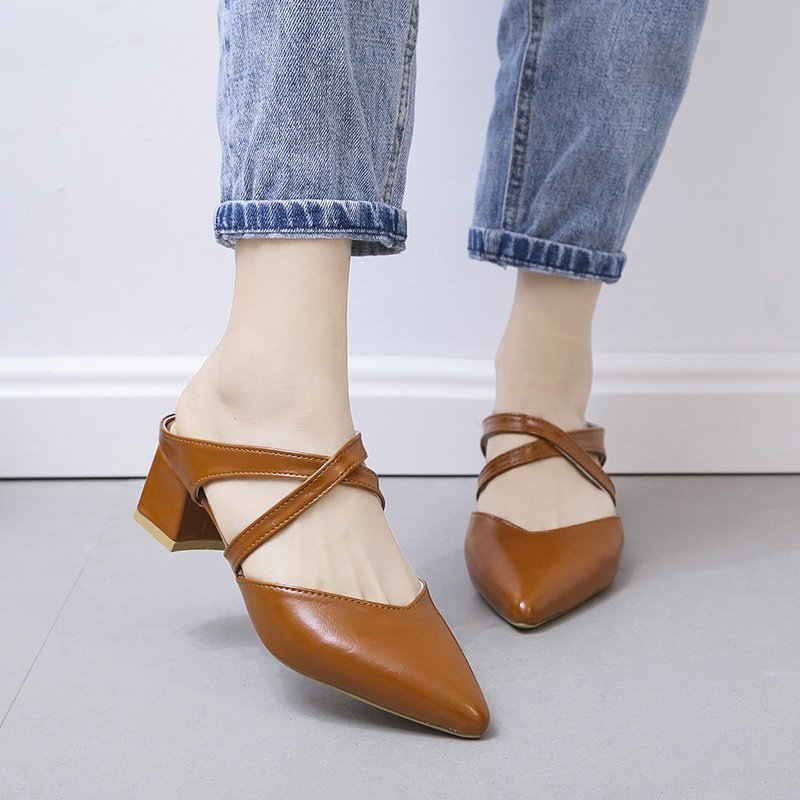 Thick Heel Cool Slippers Women's Fashion