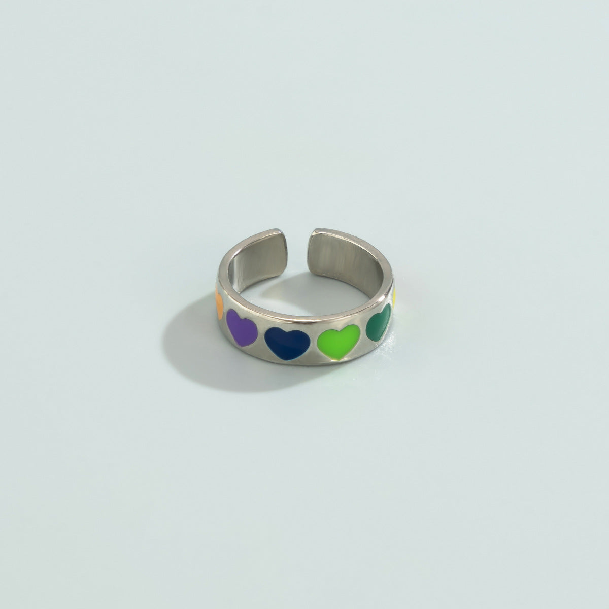 Colorful love cute drip ring
