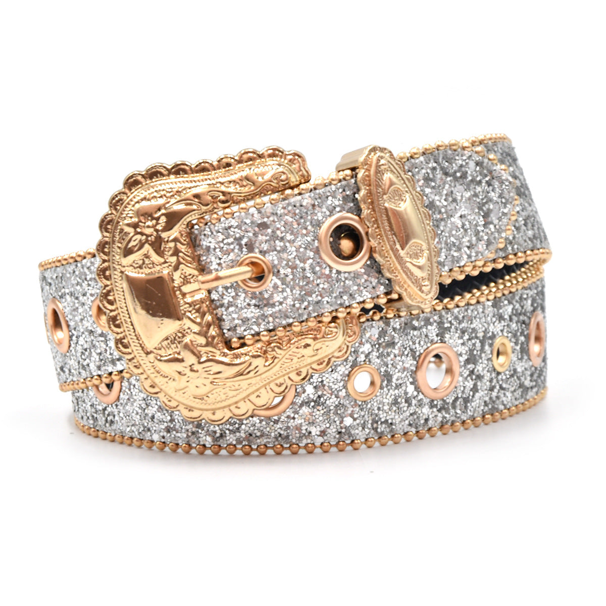 Rhinestone belt female ins wind thin belt