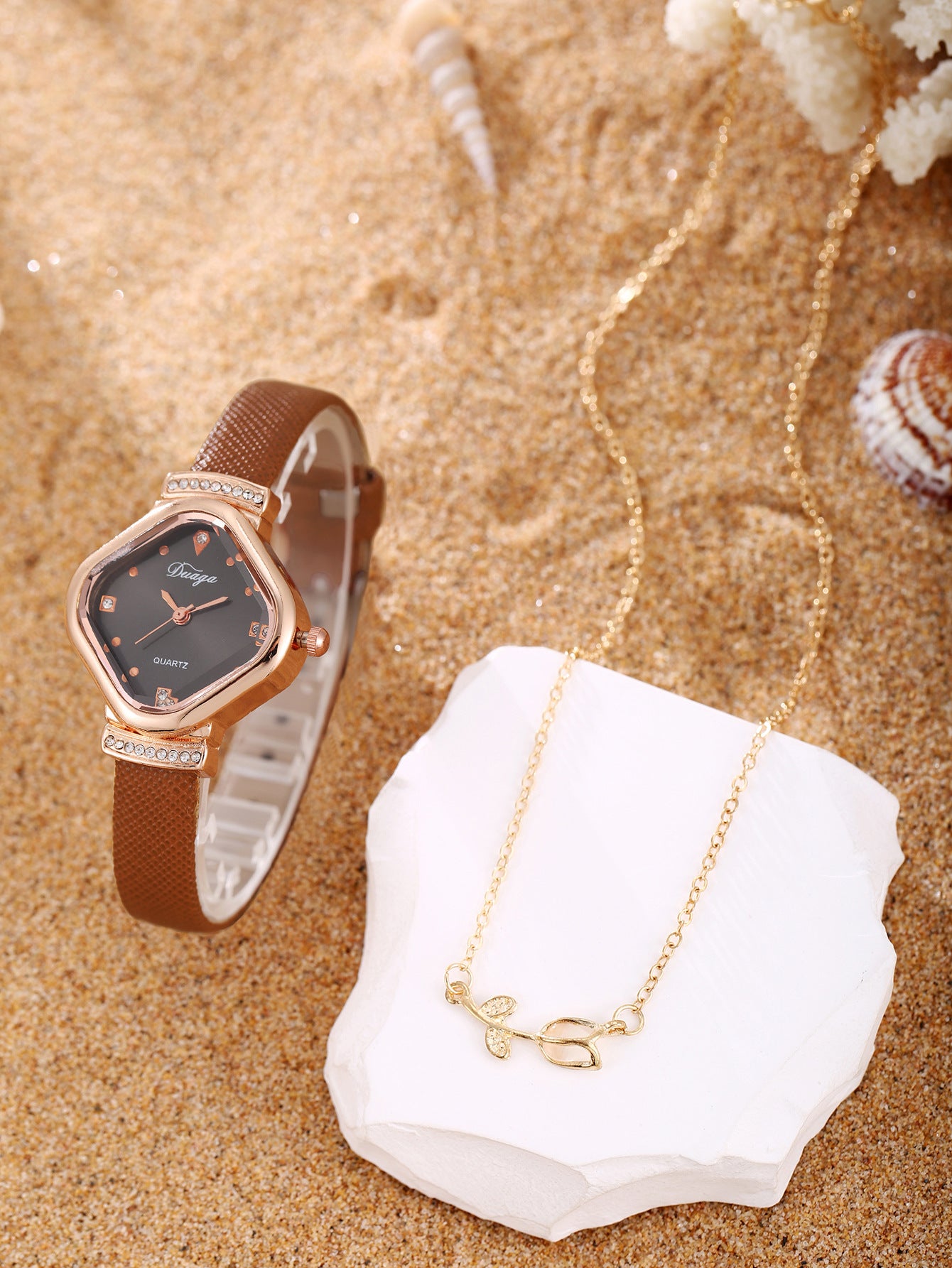Watch Pearl Bracelet Tulip Star Moon Jewelry Set