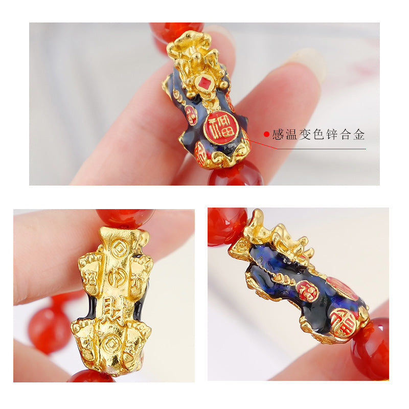 Temperature-changing color Pixiu bracelet