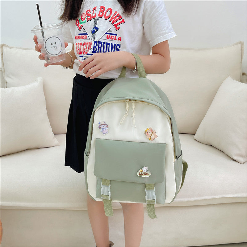 Student backpack plaid