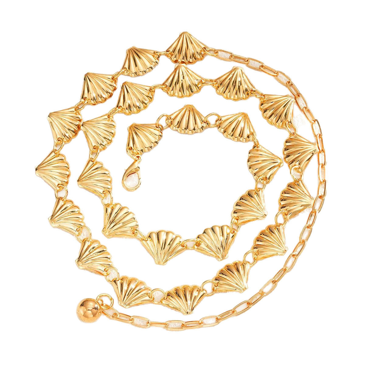 Cadena de cintura con vieira de concha bohemia