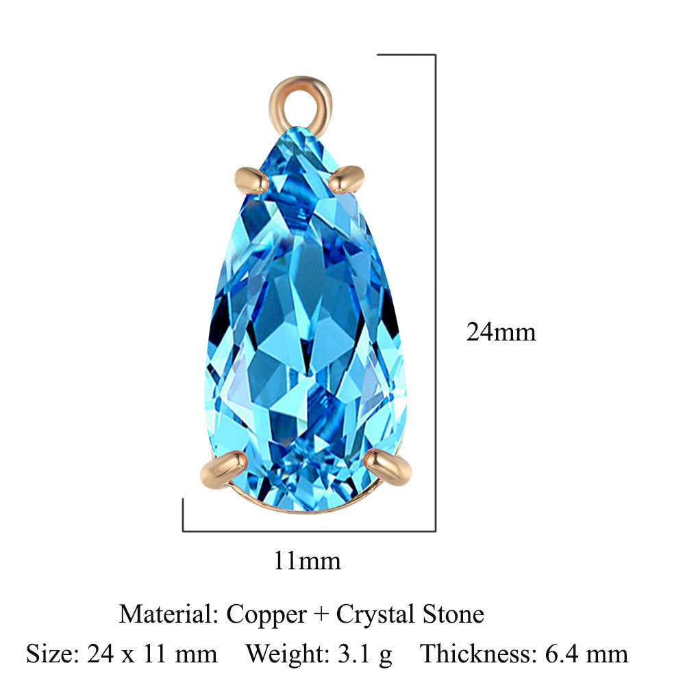 Colgante de cristal de cobre con forma de mariposa y gota de agua