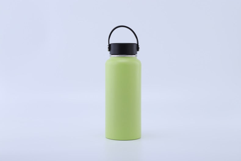 Botella de agua de acero inoxidable 304 con recubrimiento en polvo, portátil para exteriores