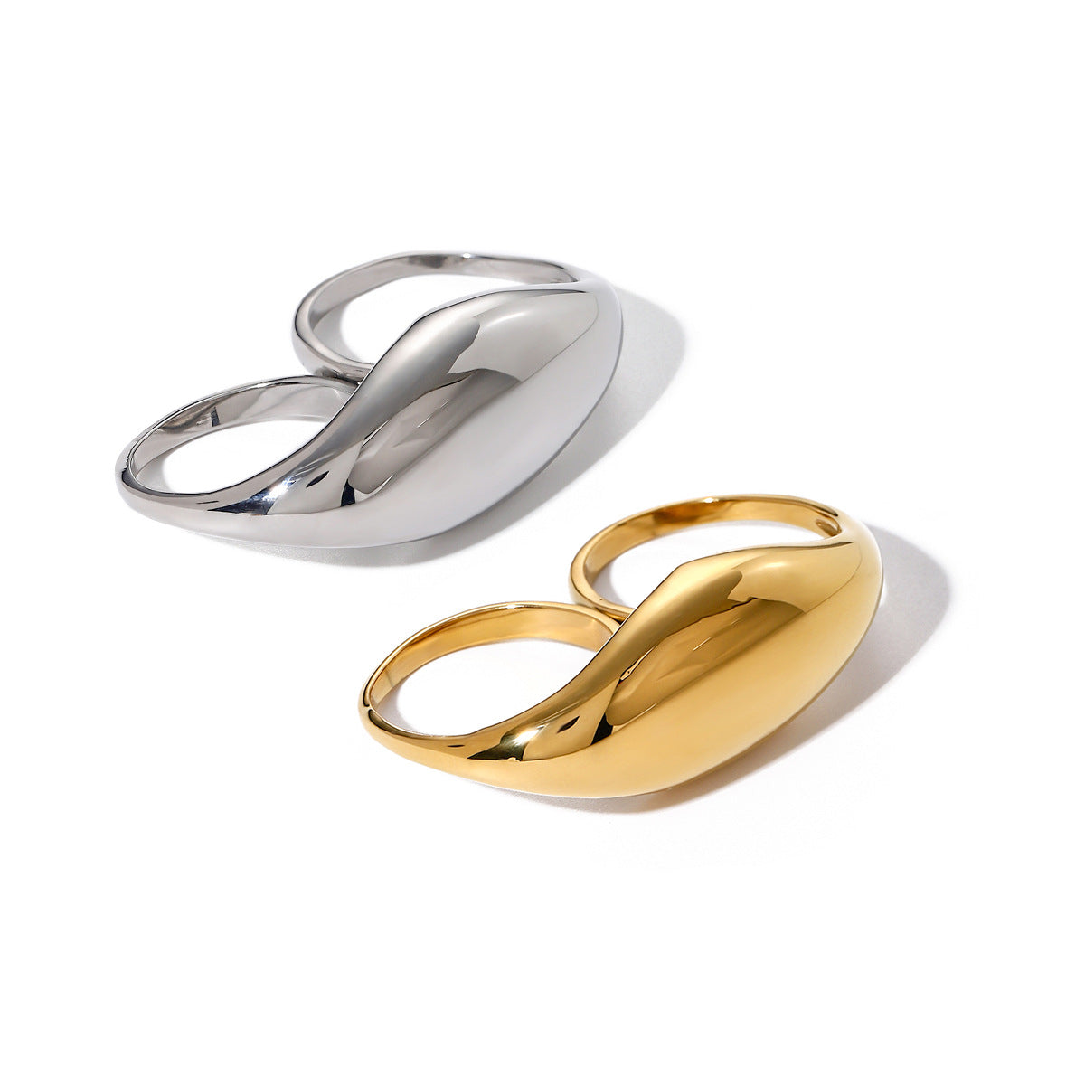 Anillo de dedo doble pulido