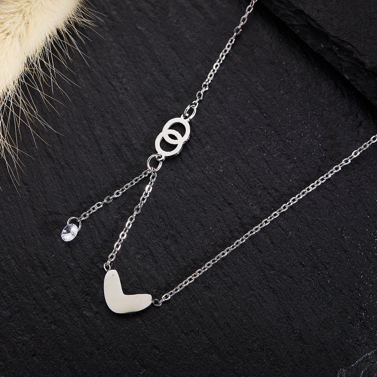 Silver Titanium Steel Necklace Strip