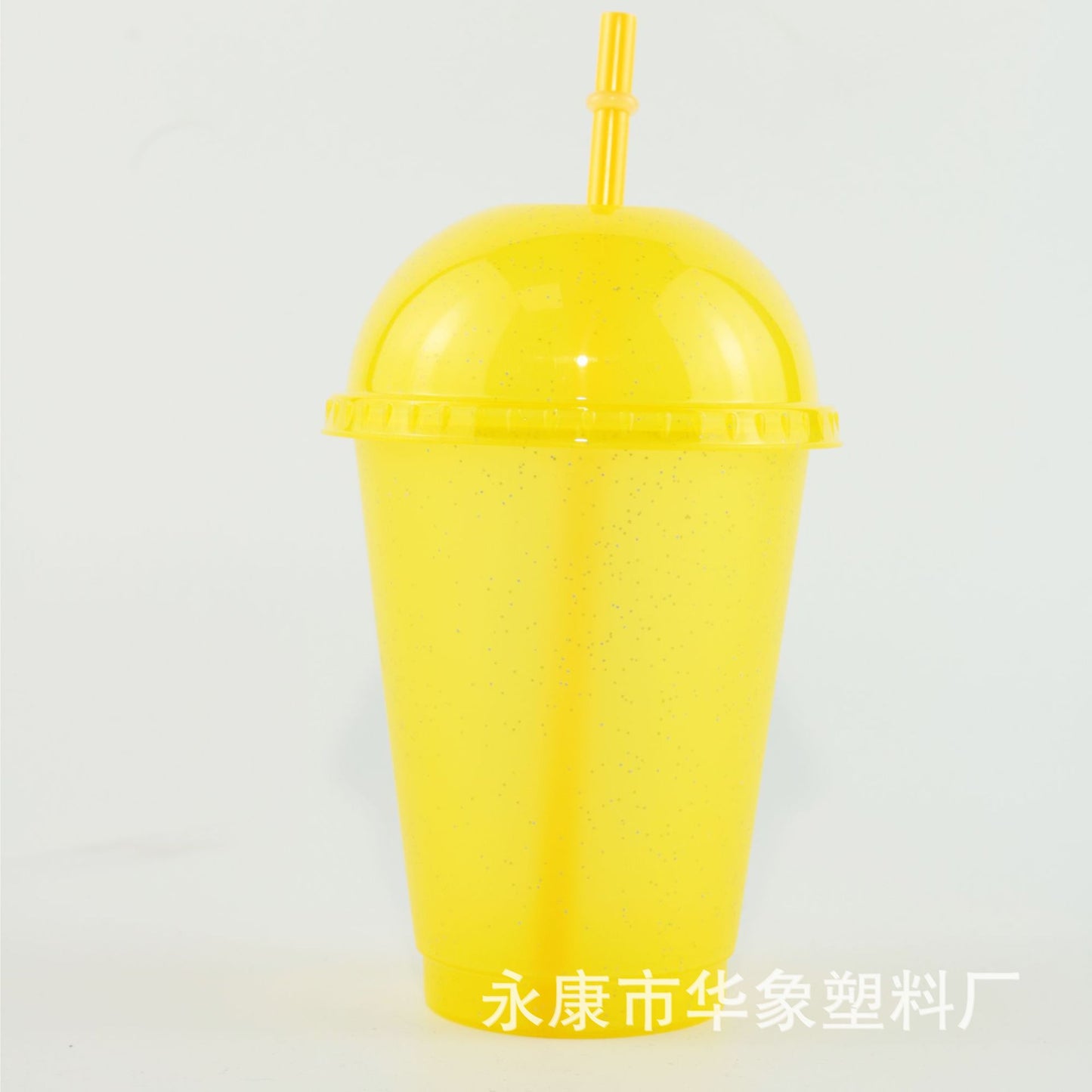 PP large hole milk tea cup glitter plastic cup 16oz