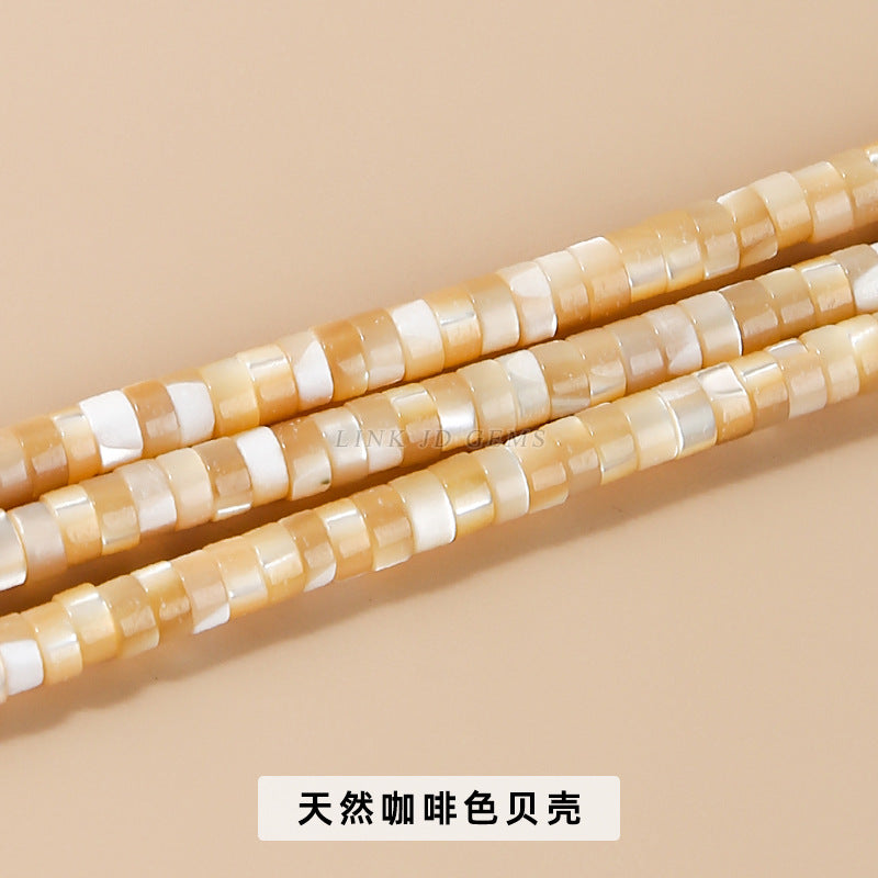 2 * 4Mm colored shell mother-of-pearl right-angle disc beads