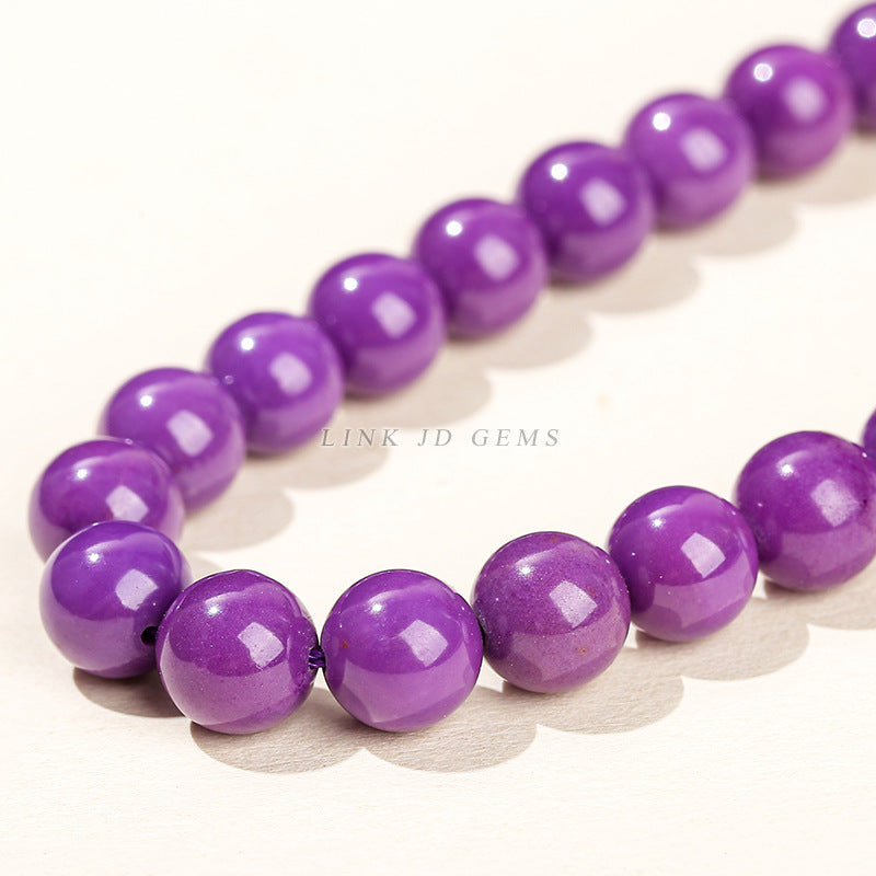 Accesorios de joyería con cuentas sueltas de mica morada, cuentas para hacer tú mismo