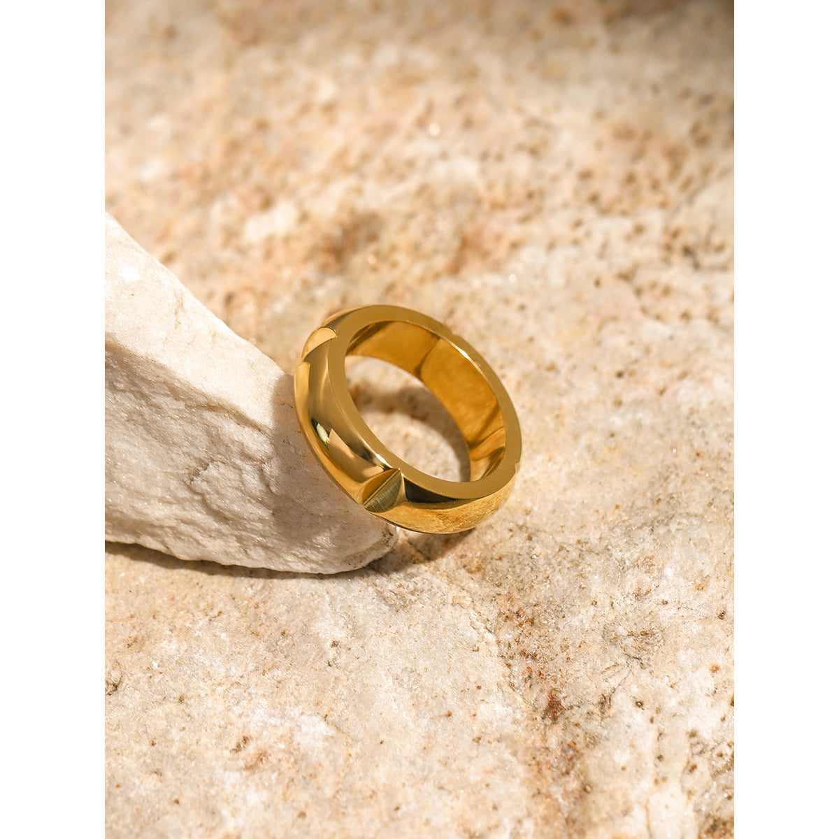 18k gold stainless steel simple ring