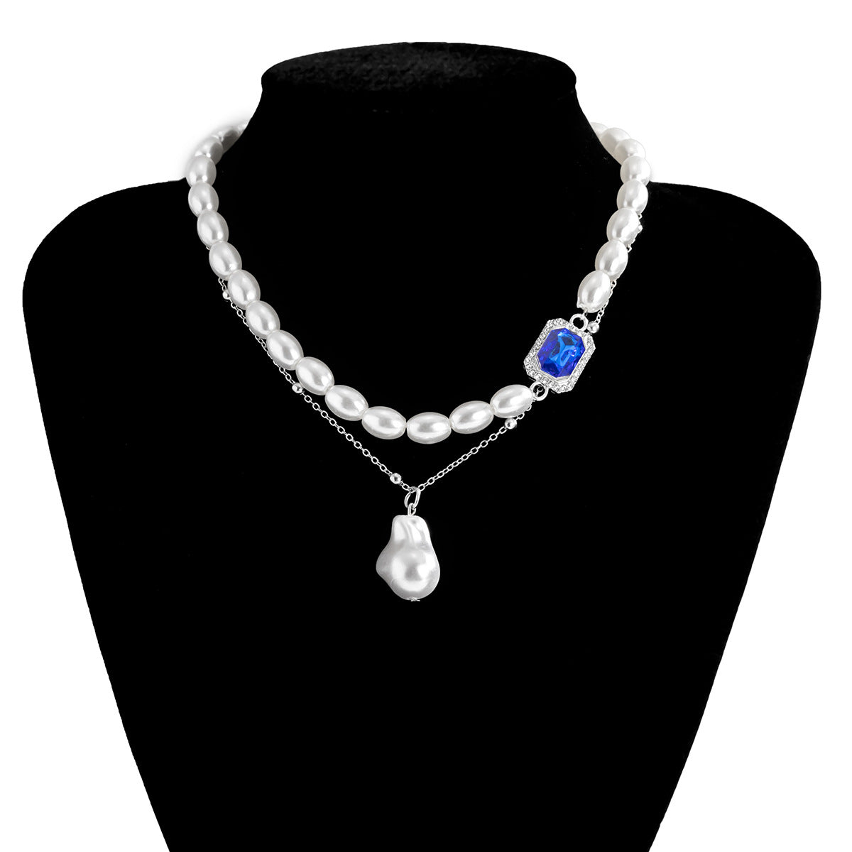 Special-shaped pearl metal necklace