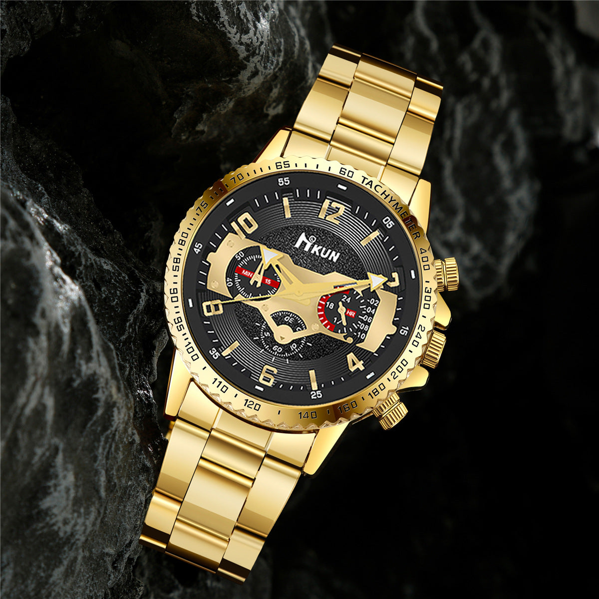 Men's Watch Punk Woven Bracelet Set