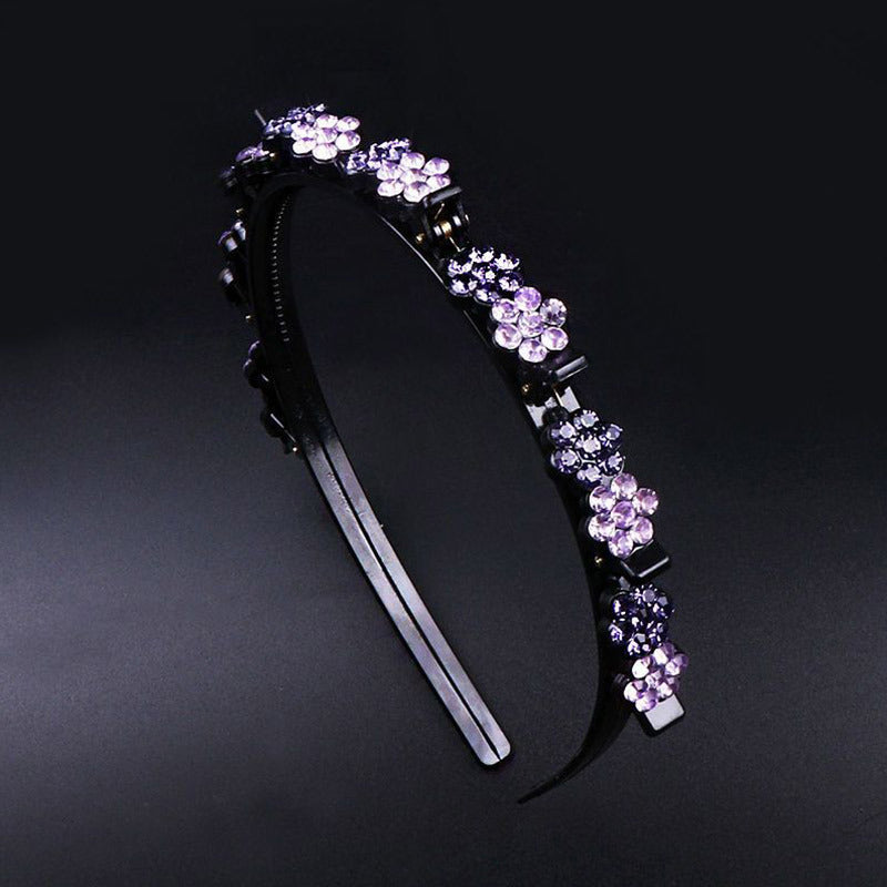Plum blossom rhinestone broken hair headband