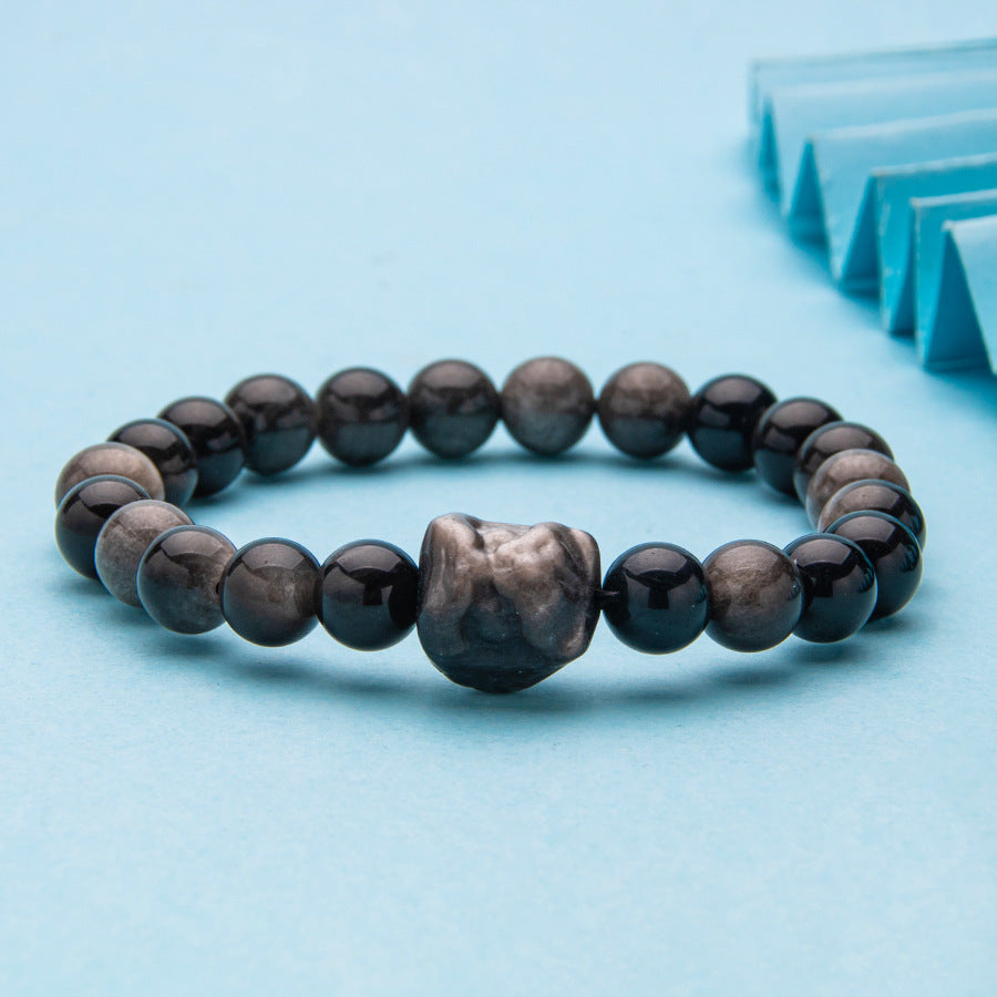 Pulseira Leão Cristal Prata Diamante